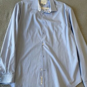 Blue and White Checkered Button-Up Shirt